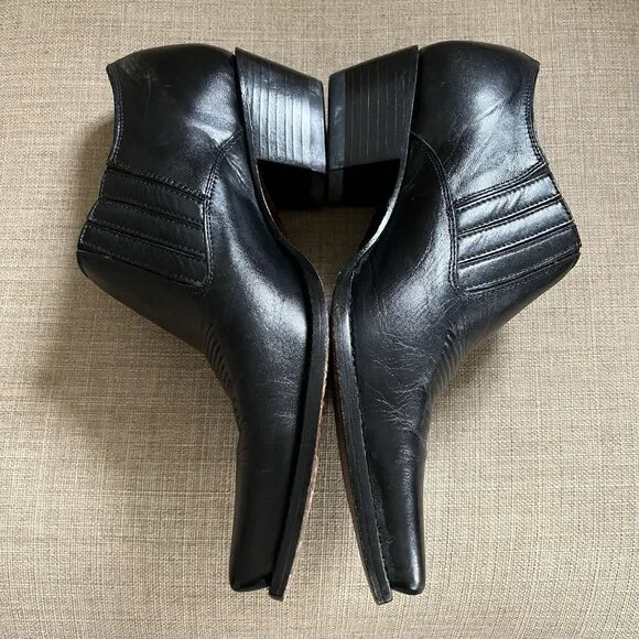 Charlie 1 Horse Black Booties Size 8 (B) Boots Short Leather Western Cowboy - Picture 4 of 16